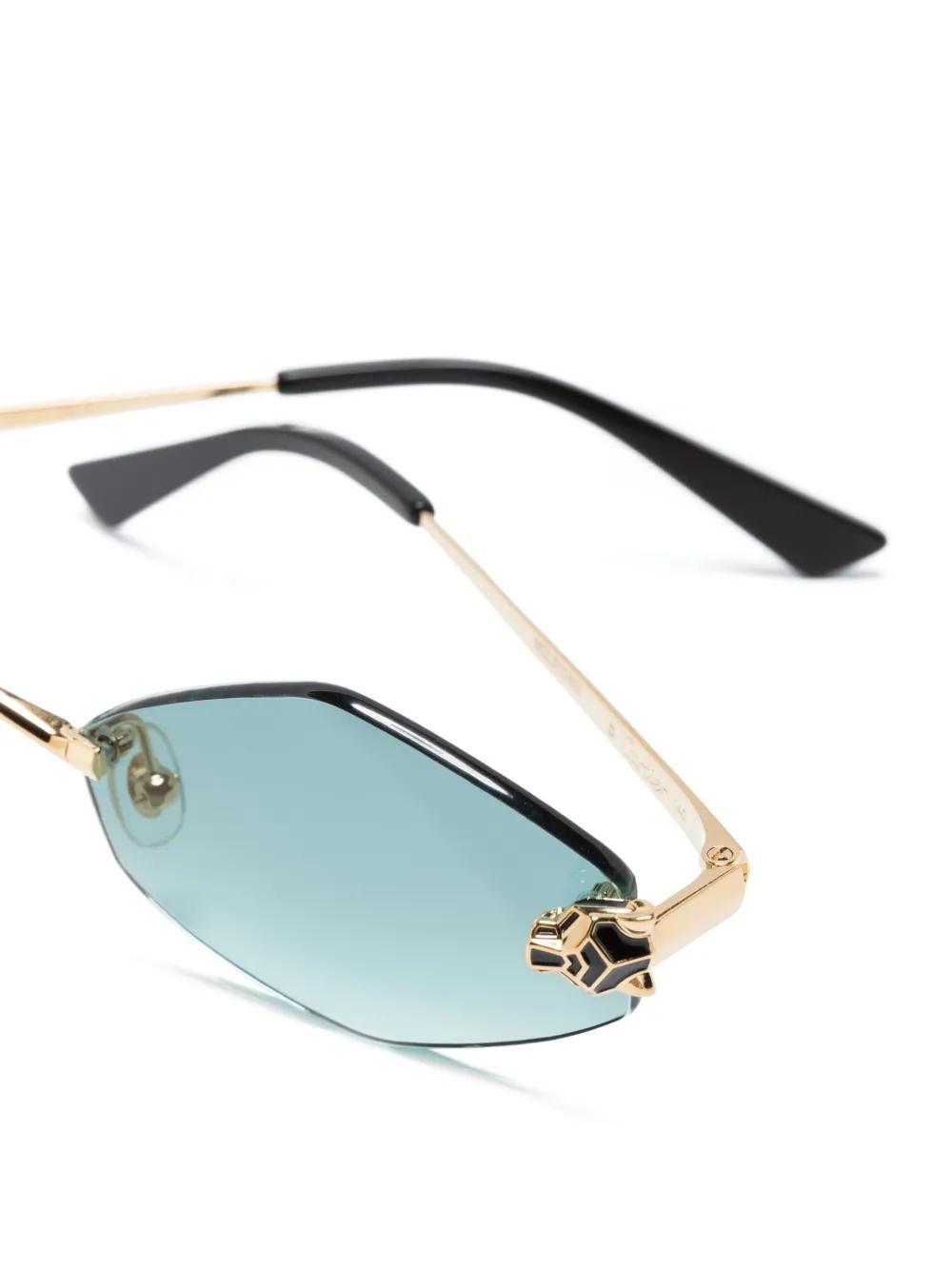 Tiger Head-plaque geometric-frame sunglasses Product Image