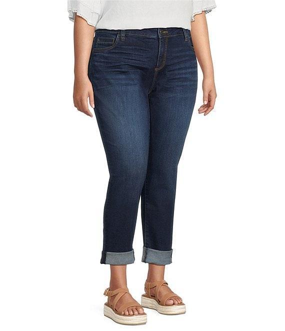 KUT from the Kloth Plus Size Catherine Roll-Up Cuff Boyfriend Jeans Product Image