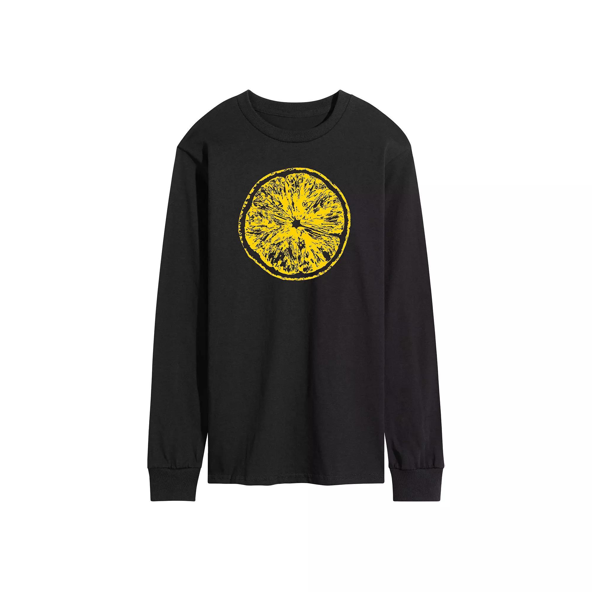 Mens Lemon Slice Whole Long Sleeve Graphic Tee Product Image