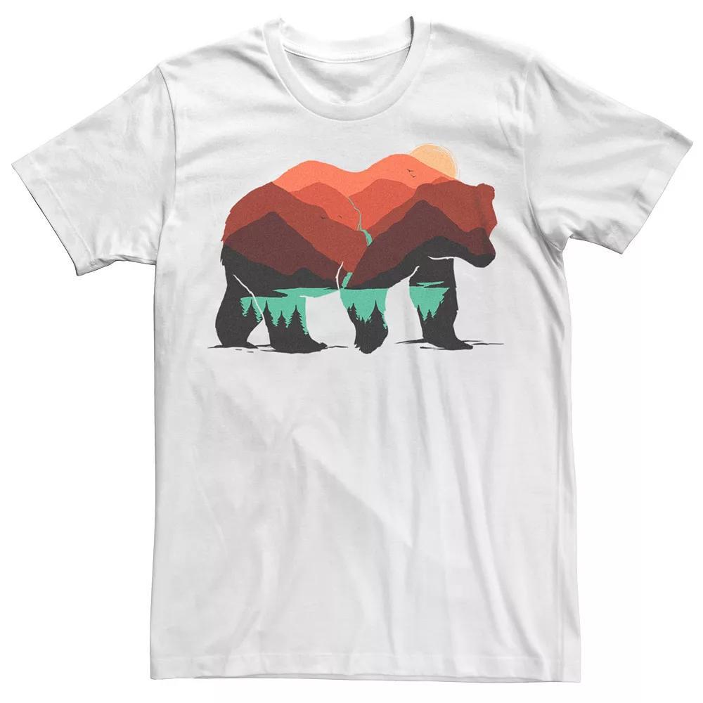 Men's Stay Wild Bear Forest Landscape Graphic Tee, Size: Medium, Natural Product Image