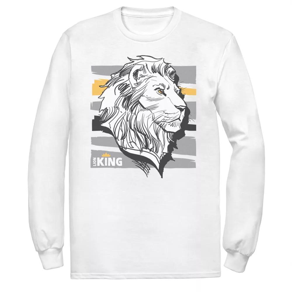 Disney's The Lion King Men's Mufasa Long Sleeve Graphic Tee, Size: Small, White Product Image