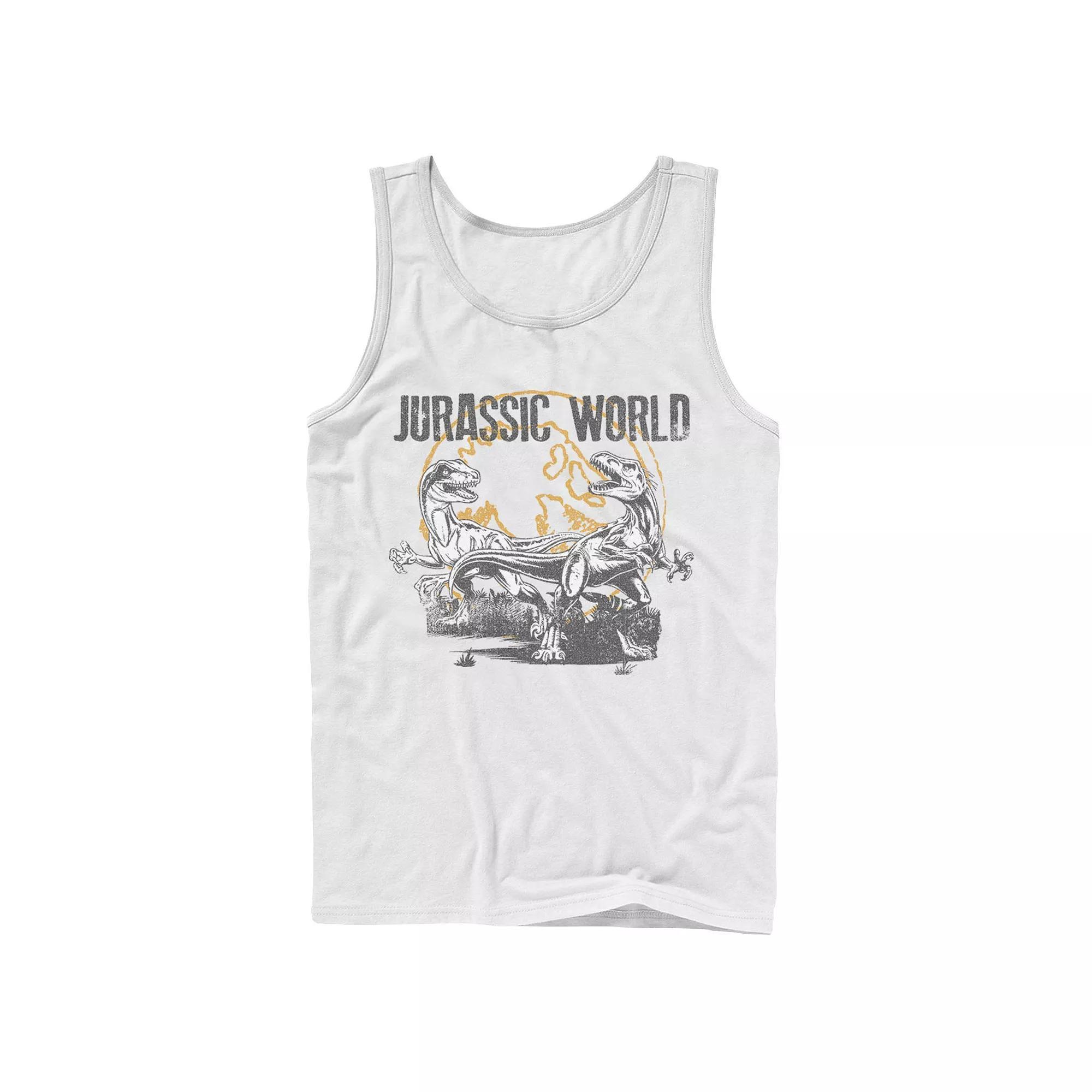 Mens Jurassic World Distressed Raptor Battle Tank Top Product Image
