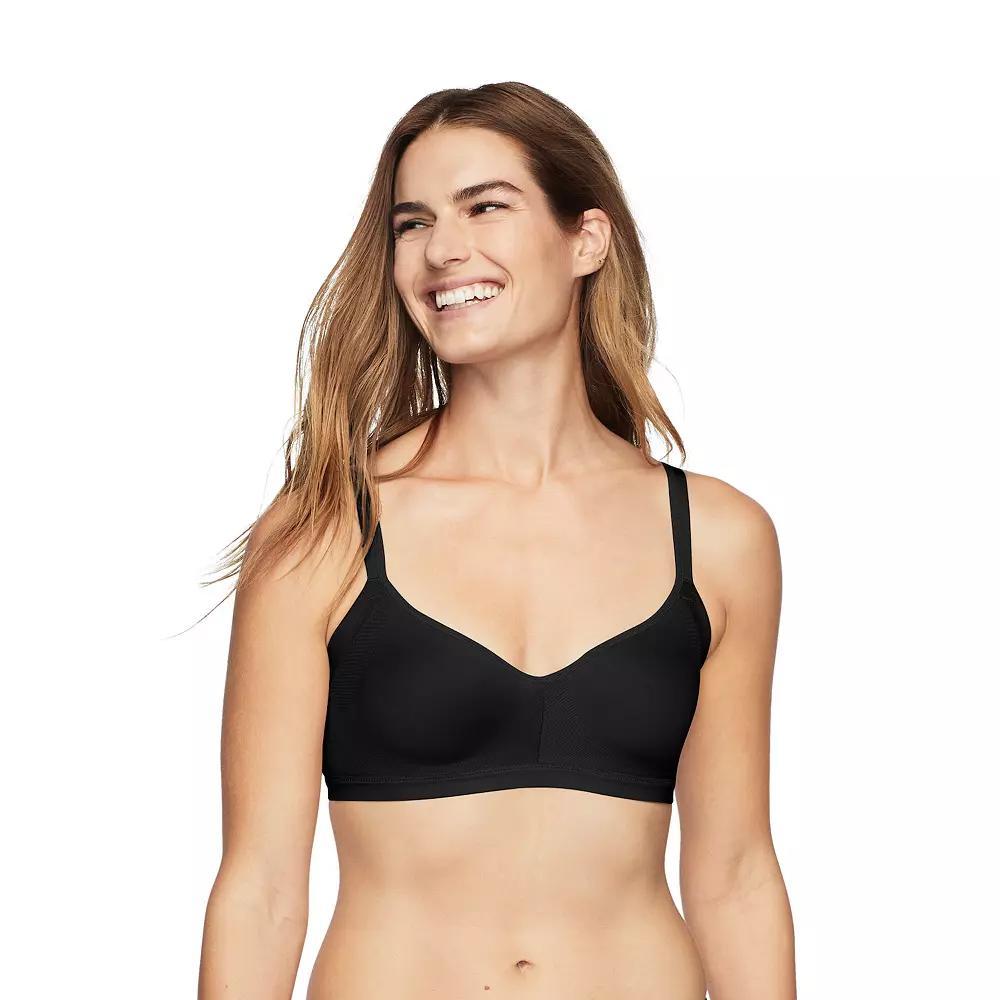 Warners Easy Does It® Underarm-Smoothing with Seamless Stretch Wireless Lightly Lined Comfort Bra RM3911A, Women's, Size: XS, Rich Black Product Image