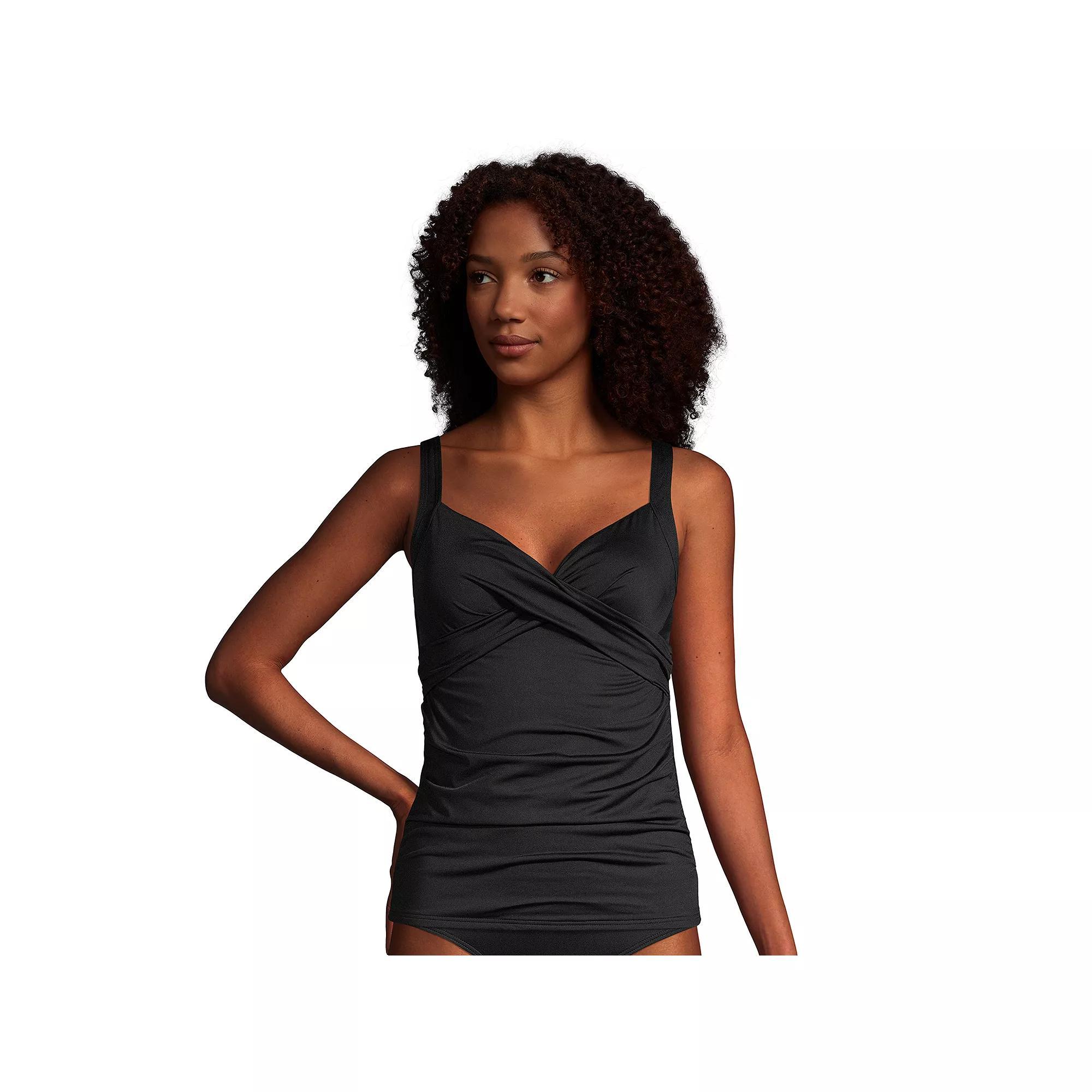 Womens Lands End DDD-Cup Surplice Bust-Enhancer Tankini Swimsuit Top Product Image