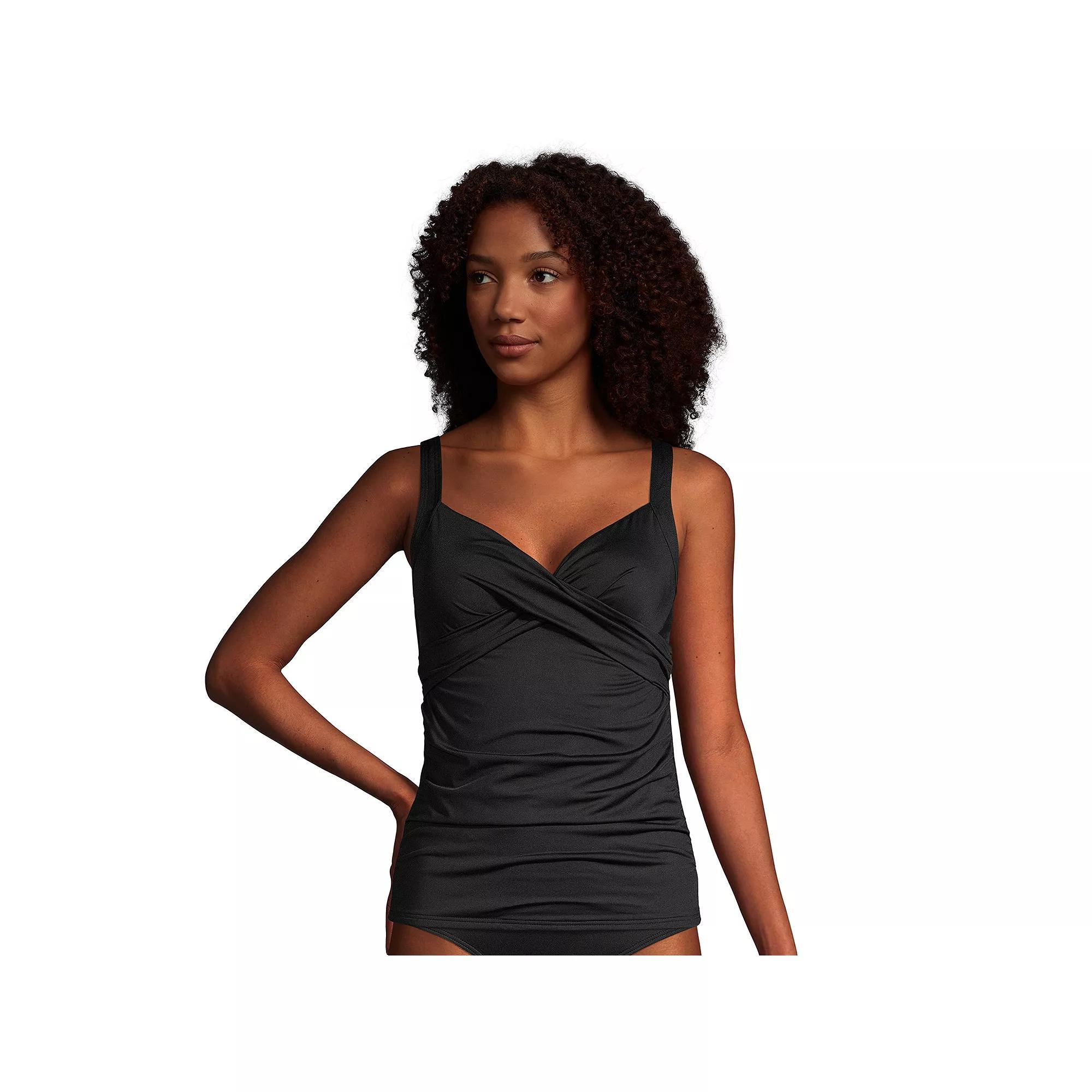 Womens Lands End DDD-Cup Surplice Bust-Enhancer Tankini Swimsuit Top Product Image