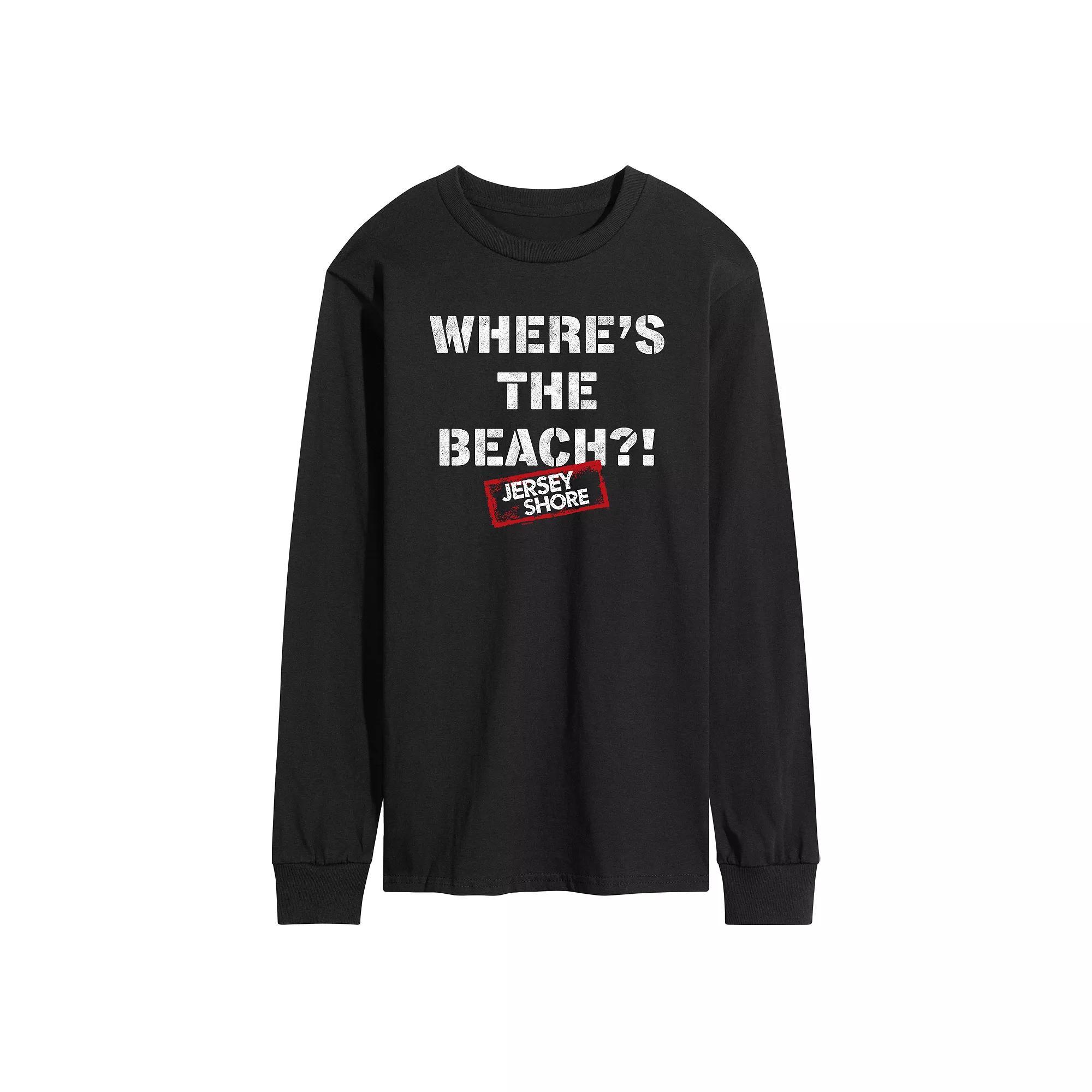 Mens Jersey Shore Wheres The Beach Long Sleeve Graphic Tee Product Image