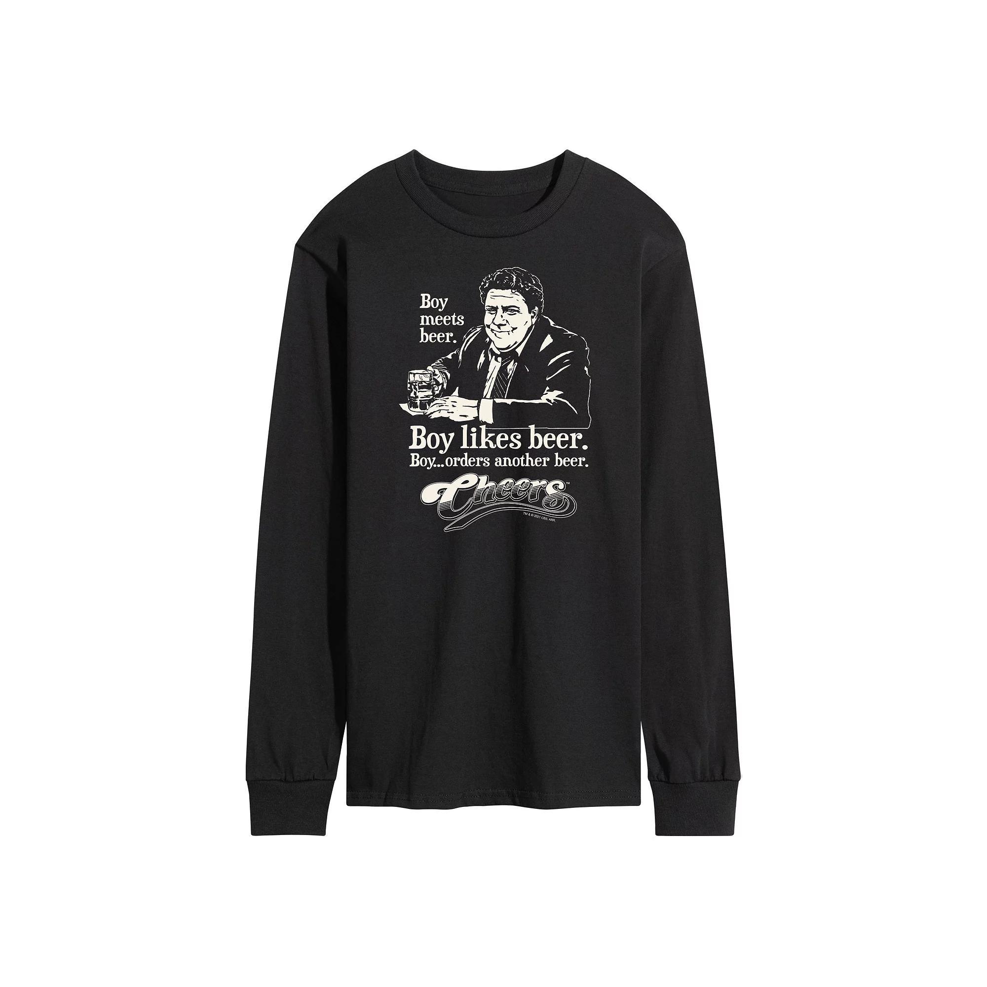 Mens Cheers Boy Meets Beer Long Sleeve Tee Product Image