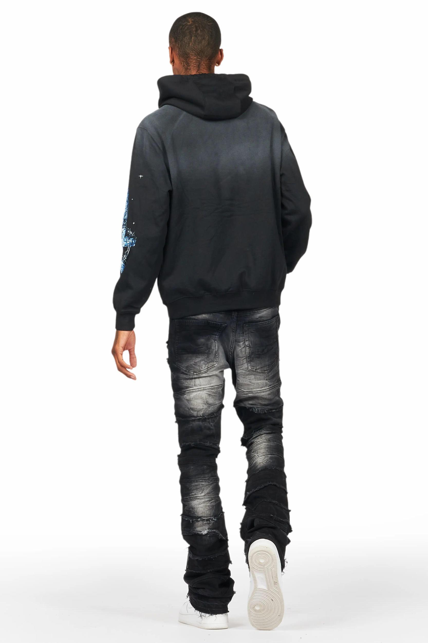 Franko Black Stacked Flare Jean Male Product Image