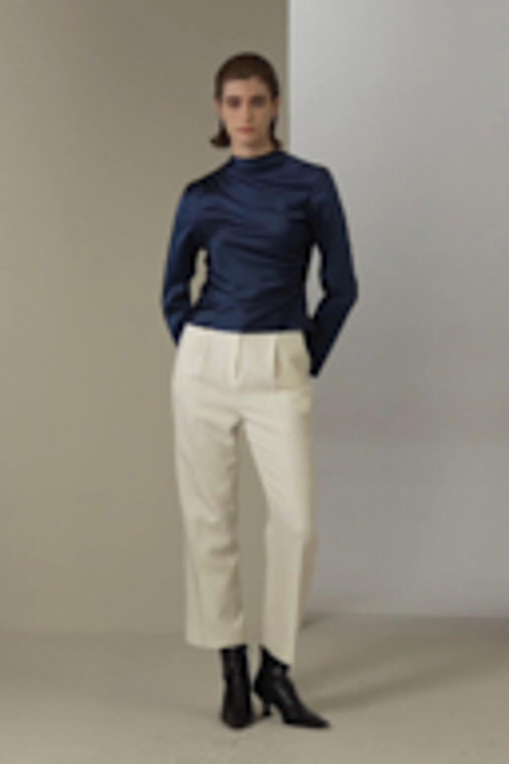 Oblique Wave Silk Blouse Product Image