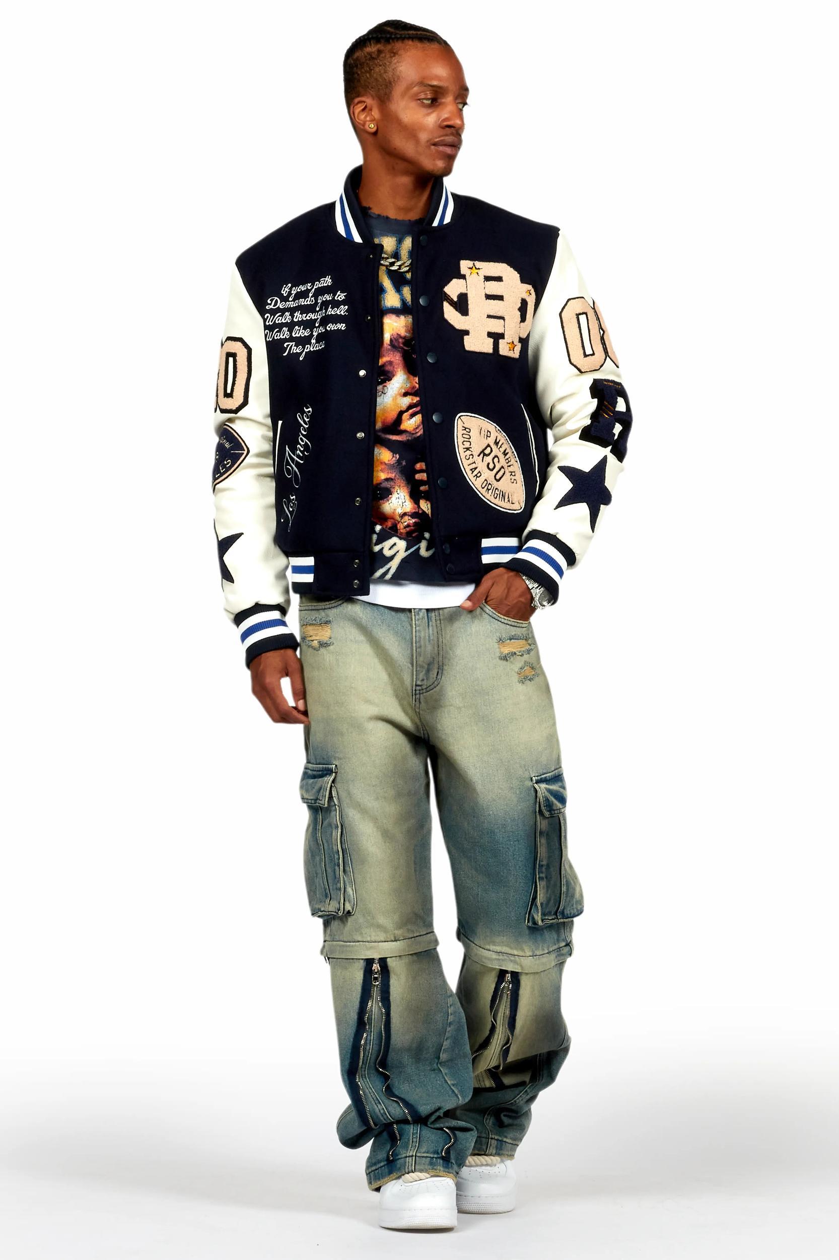 Balser Navy Varsity Jacket Male Product Image