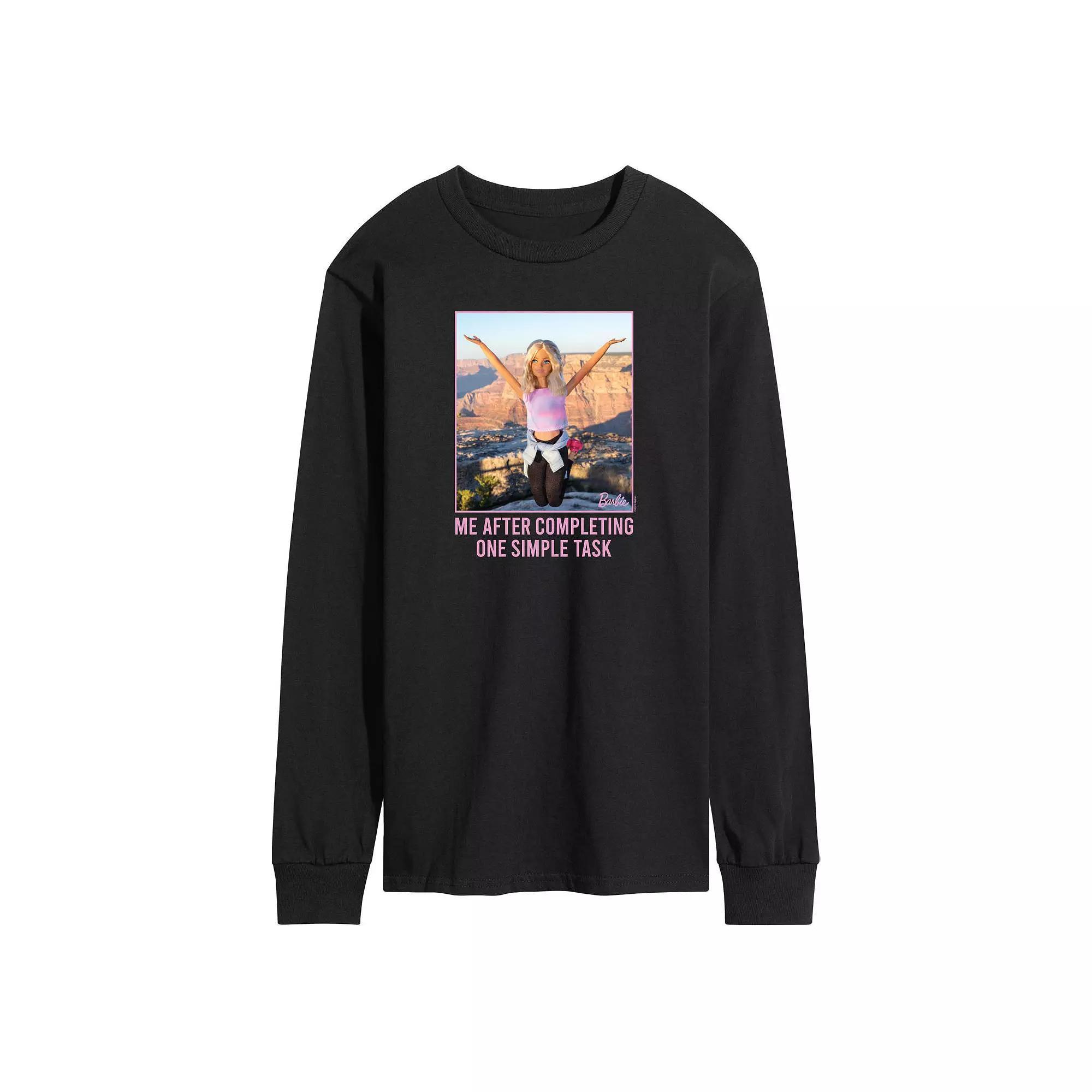 Mens Barbie one Simple Task Long Sleeve Graphic Tee Product Image