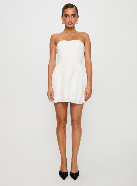 Sybille Strapless Mini Dress White Product Image