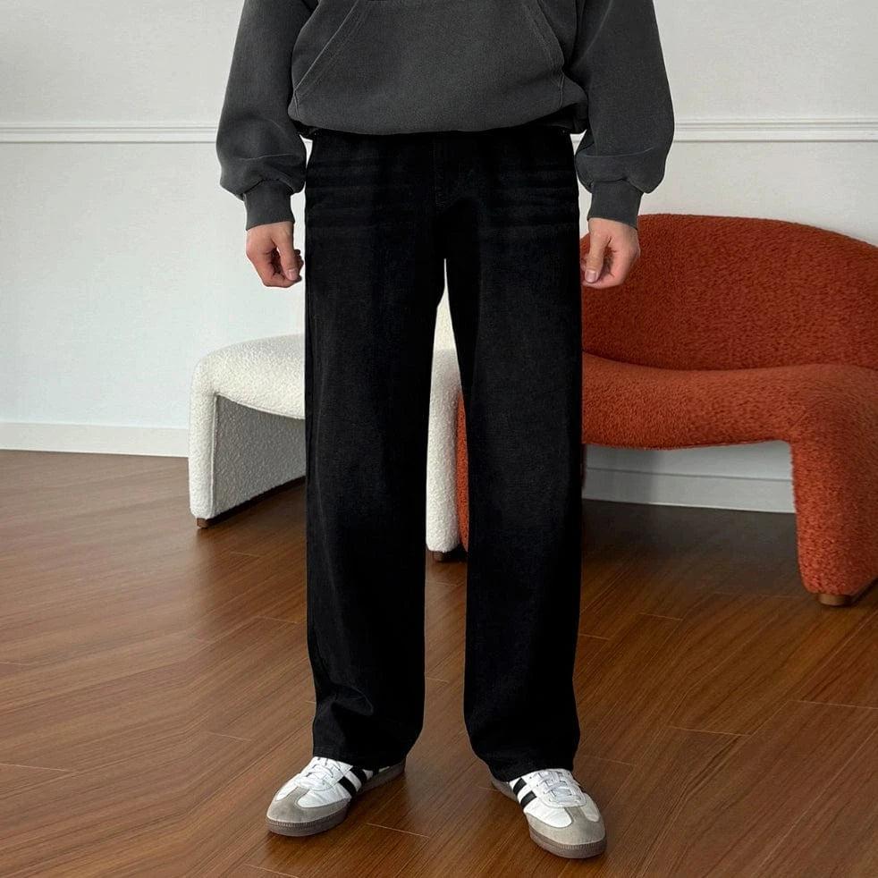 RT No. 19521 WASHED DENIM STRAIGHT JEANS Product Image