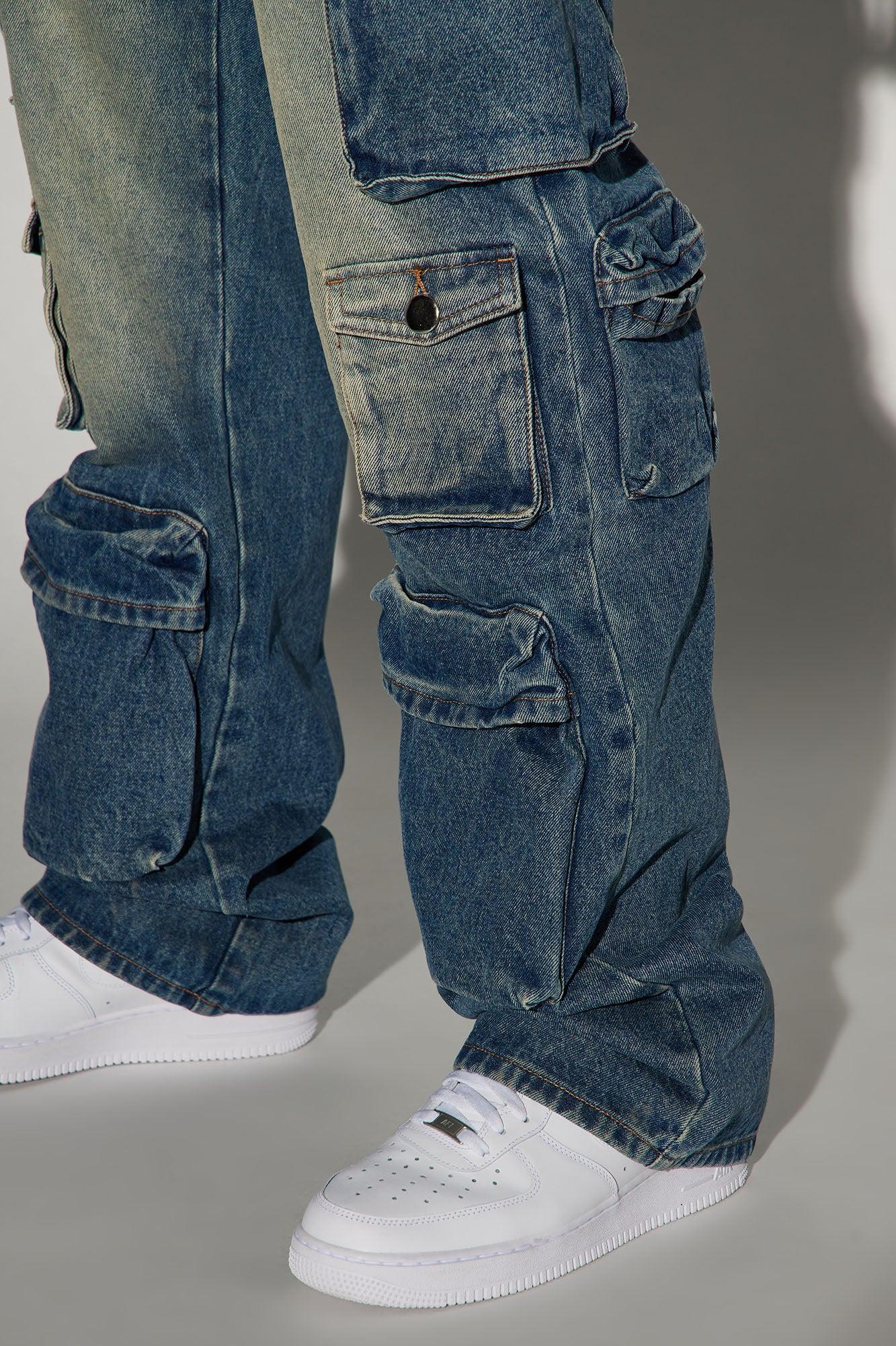 Stay Looking Rigid Straight Carpenter Jeans - VintageBlueWash Product Image