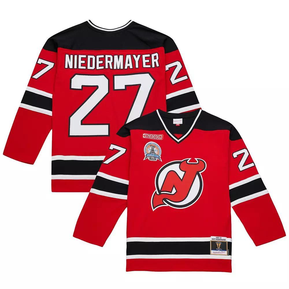 Men's Mitchell & Ness Scott Niedermayer Red New Jersey Devils Big & Tall 1999/00 Blue Line 2.0 Jersey, Size: 5XLT, Nhl Red Product Image
