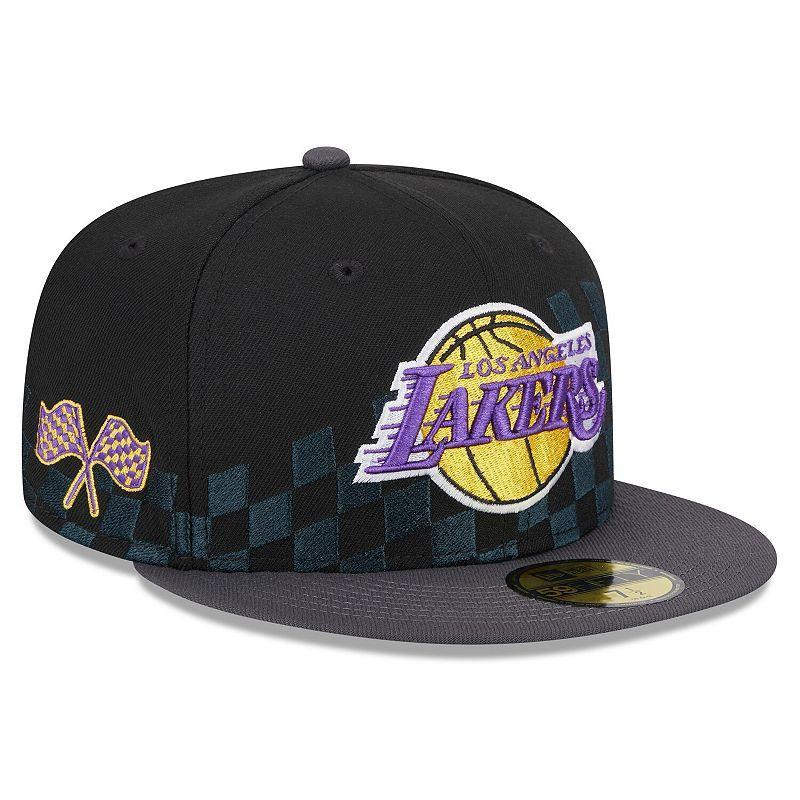 Men's New Era Black Los Angeles Lakers 2024 NBA All-Star Game Rally Drive Checkerboard 59FIFTY Crown Fitted Hat, Size: 7 1/4 Product Image