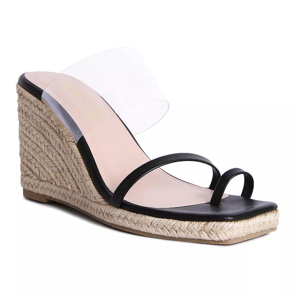 London Rag Clear Path Women's Wedge Sandals, Size: 9, Black Product Image