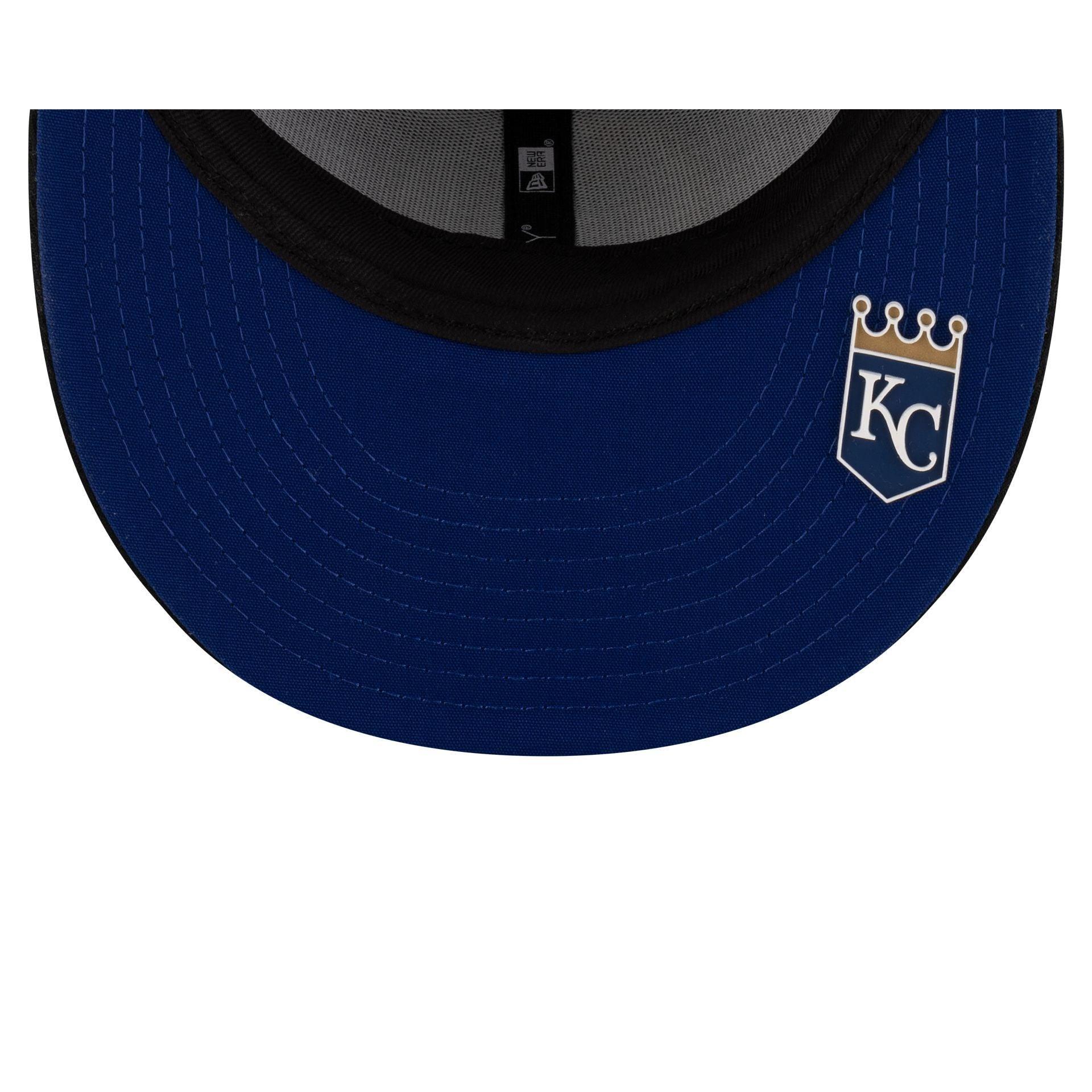 Kansas City Royals 2025 Clubhouse Alt Black 59FIFTY Fitted Hat Male Product Image