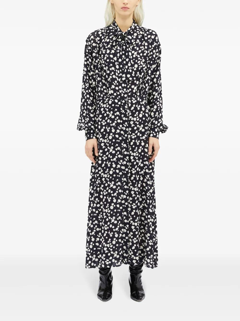 MSGM Spot-print Maxi Dress In Black Product Image