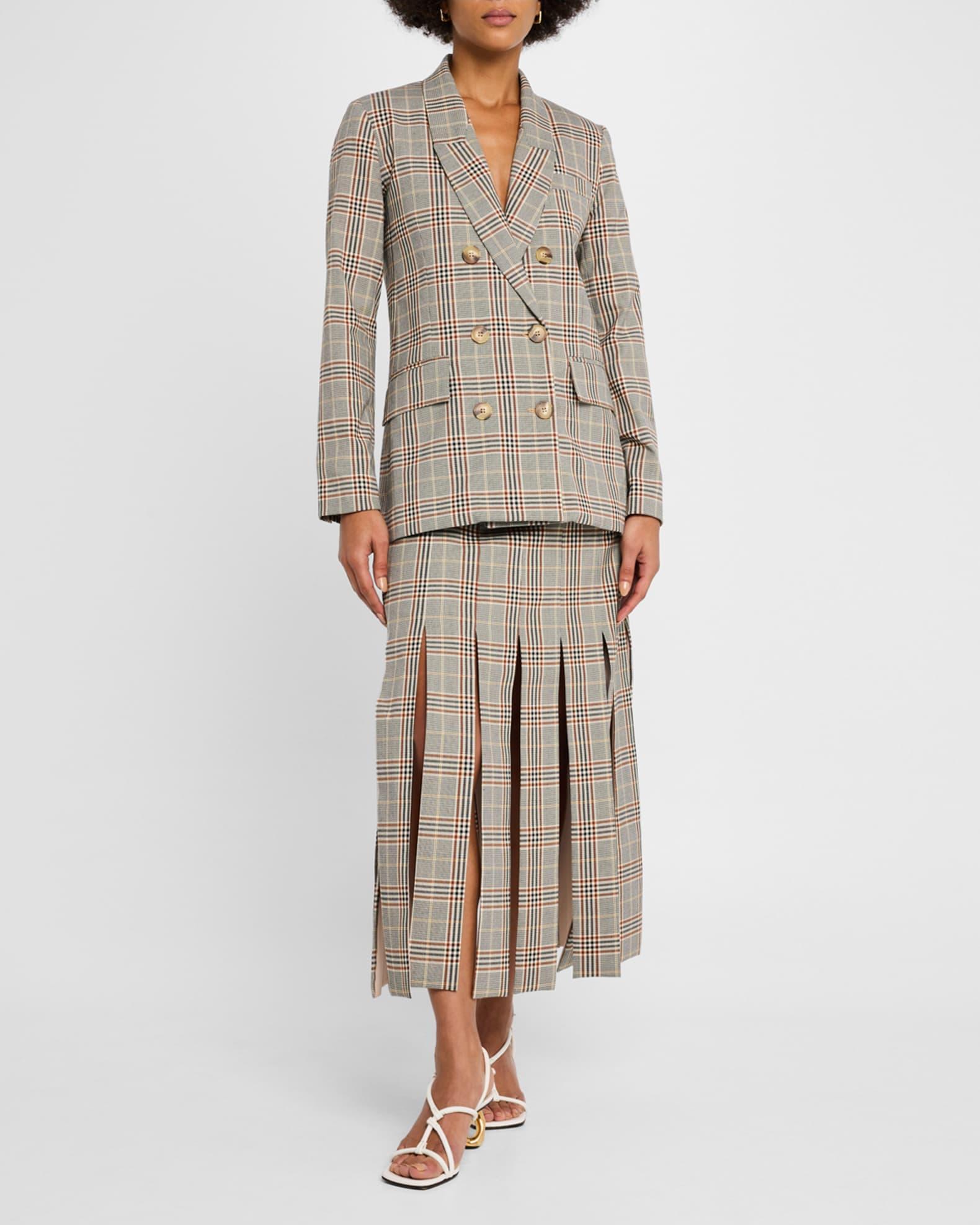 Flora Plaid Split-Hem Skirt Product Image