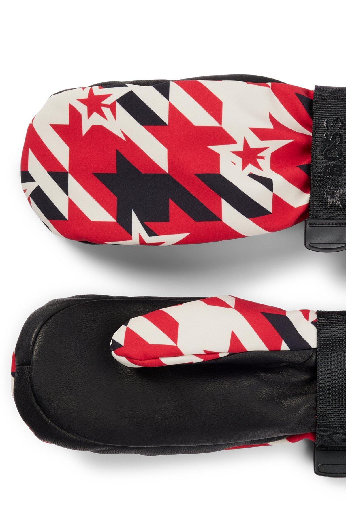 BOSS x Perfect Moment logo-strap ski gloves with leather facing Product Image