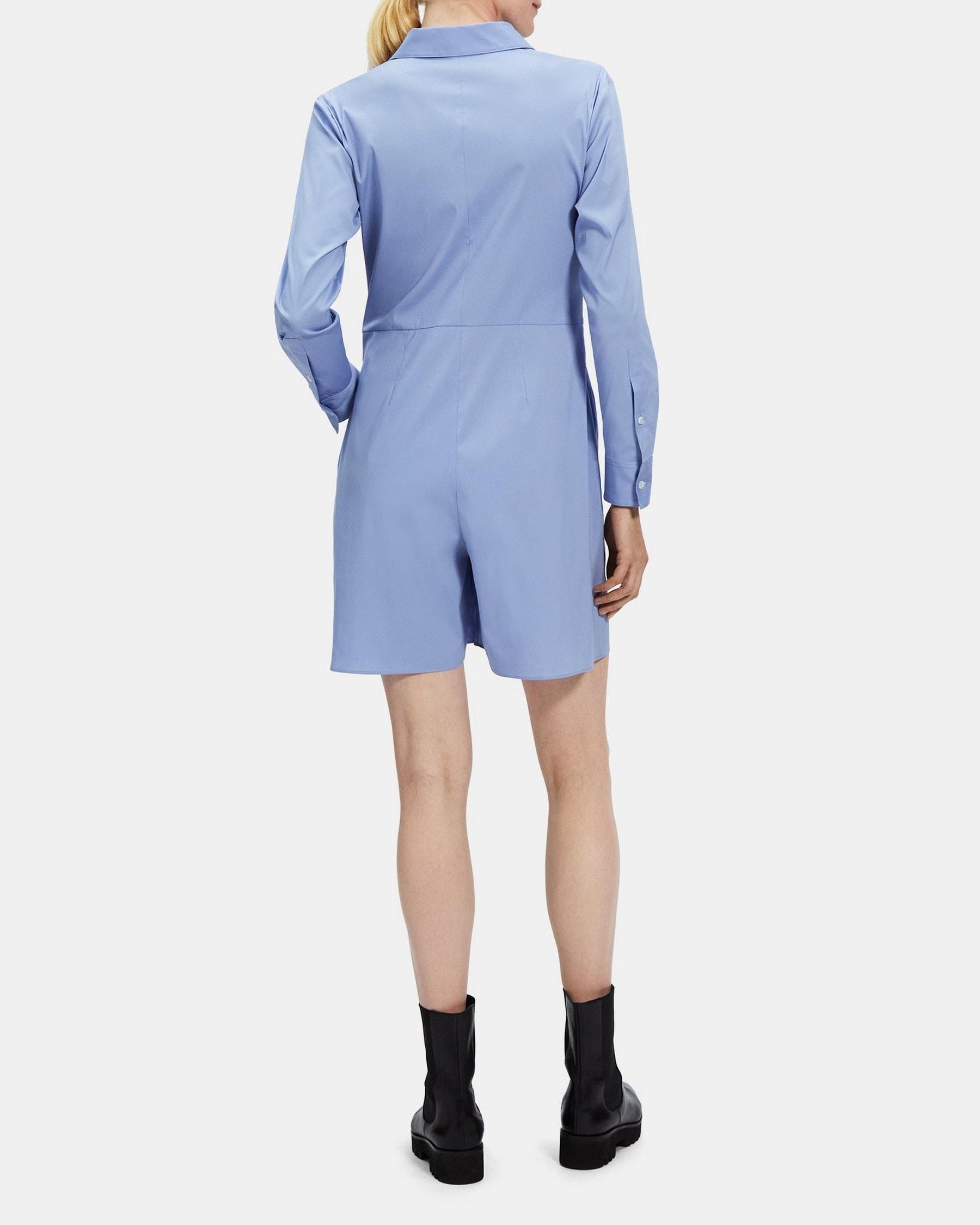 Tie Waist Romper in Stretch Cotton Product Image