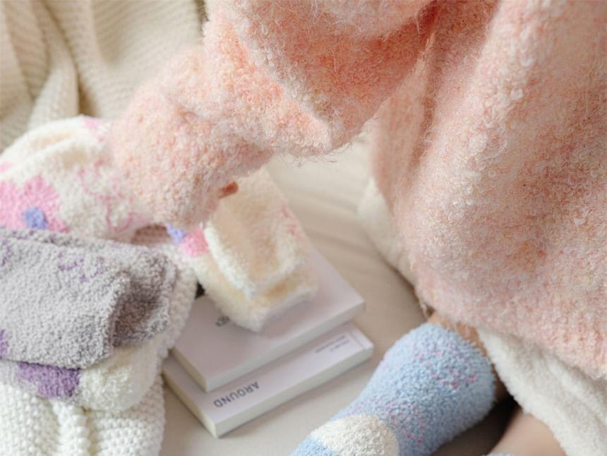 Floral Fleece Socks Product Image