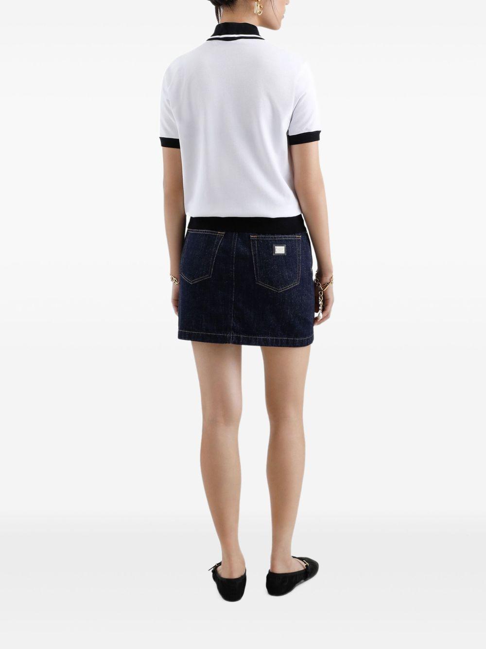 logo-embroidered cotton polo top Product Image