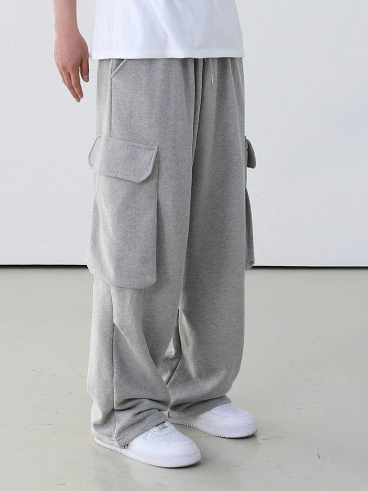RT No. 11517 GRAY WIDE STRAIGHT SWEATPANTS Product Image