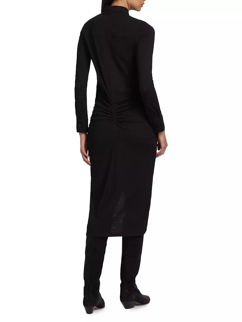 Ivalia Linen-Blend Ruched Shirtdress Product Image