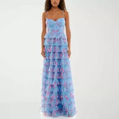 B. Smart Womens Sleeveless Floral Ball Gown Juniors Product Image