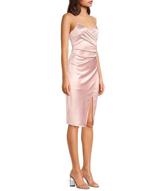 Honey and Rosie Center-Slit Midi Wrap Dress Product Image