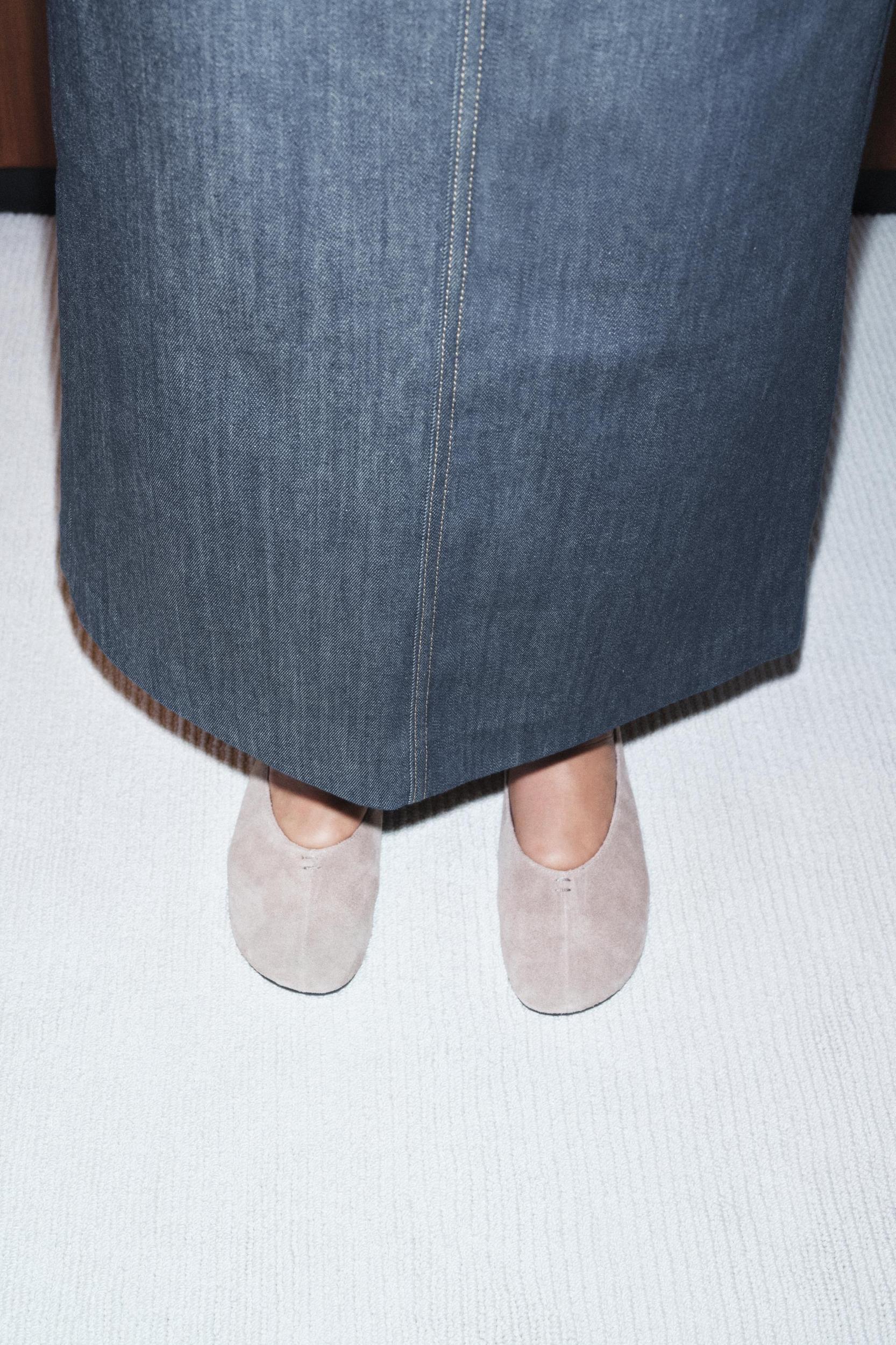 STRAIGHT NECK DENIM SKIRT ZW COLLECTION Product Image