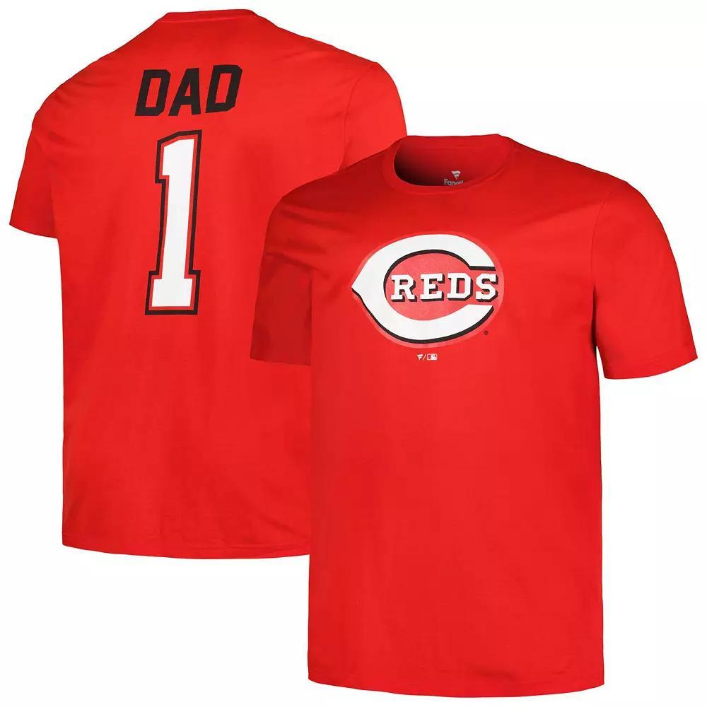 Men's Profile Red Cincinnati Reds Big & Tall #1 Dad T-Shirt, Size: 3XLT, Red Red Product Image