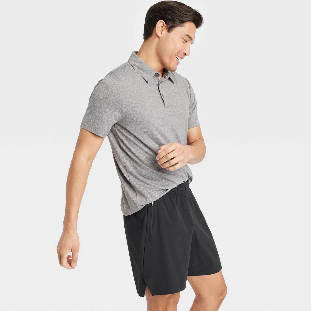 Mens Stretch Woven Shorts 7 - All In Motion Black Solid Product Image
