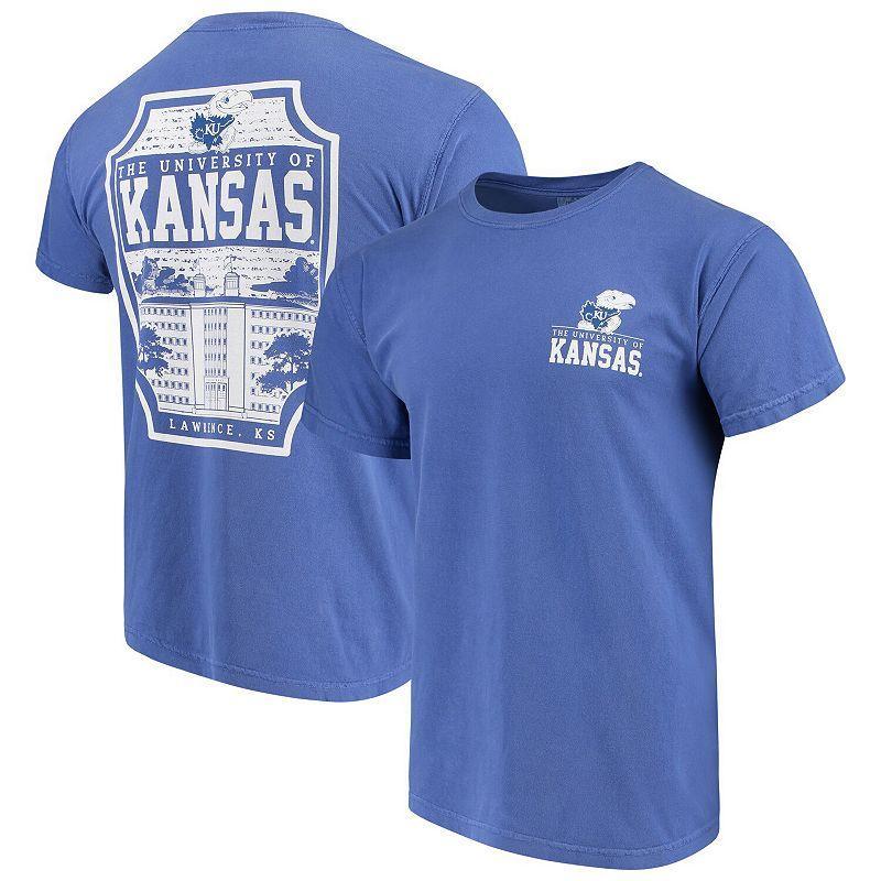 Men's Royal Kansas Jayhawks Comfort Colors Campus Icon T-Shirt, Size: Large, Blue Product Image