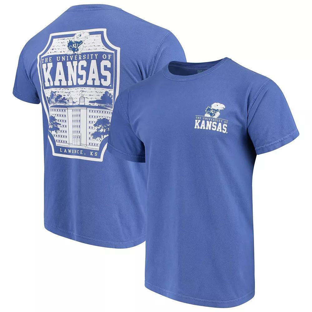 Men's Royal Kansas Jayhawks Comfort Colors Campus Icon T-Shirt, Size: Large, Blue Product Image