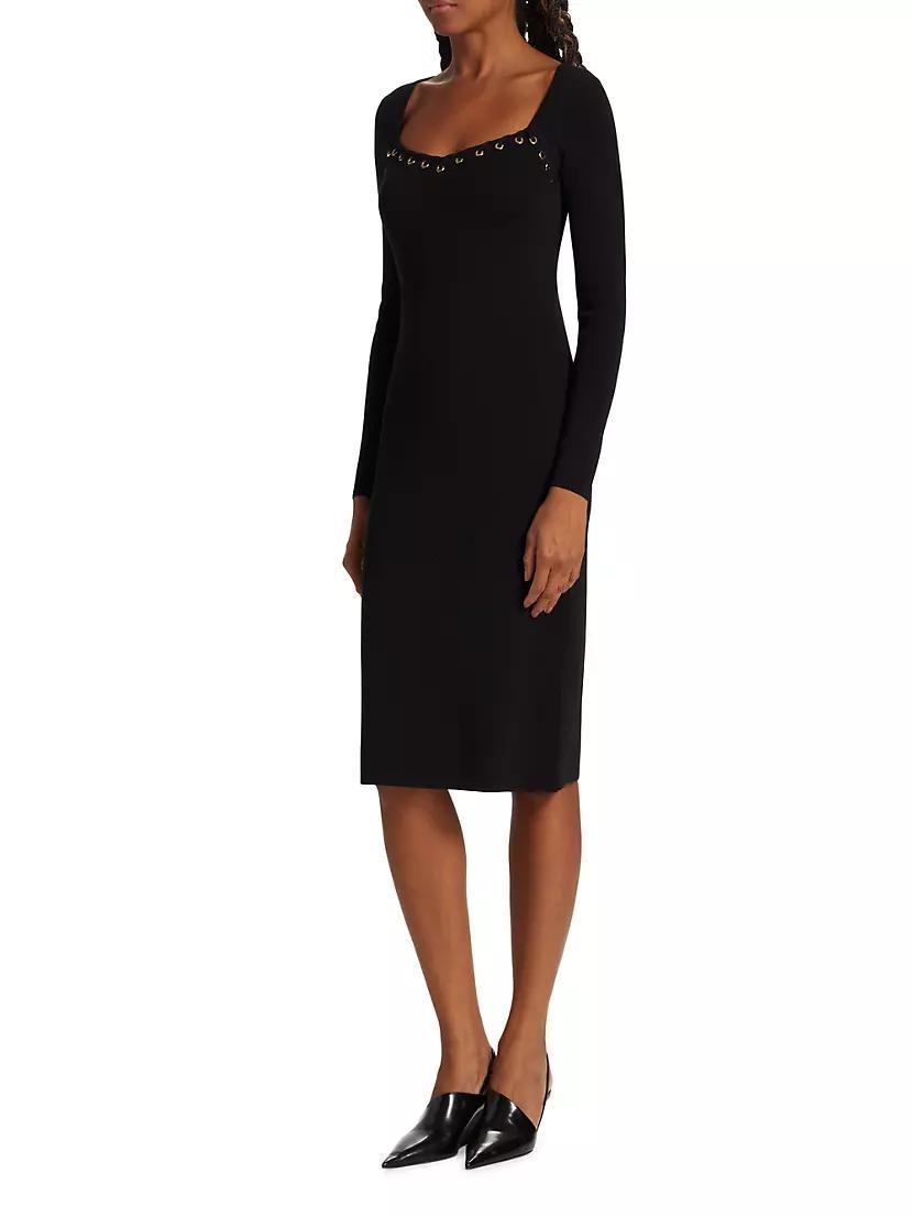 Metal-Loop Embellished Body-Con Dress Product Image