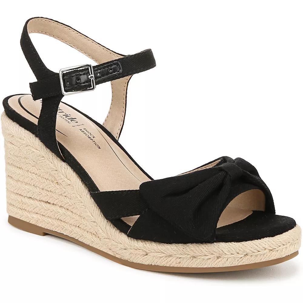 LifeStride Tahlia Women's Espadrille Wedge Sandals, Size: 8.5 Wide, Black Fabric Product Image