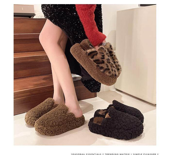 Platform Fleece Mules Product Image