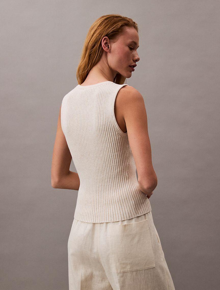 Smooth Cotton Rib Sweater Tank Product Image