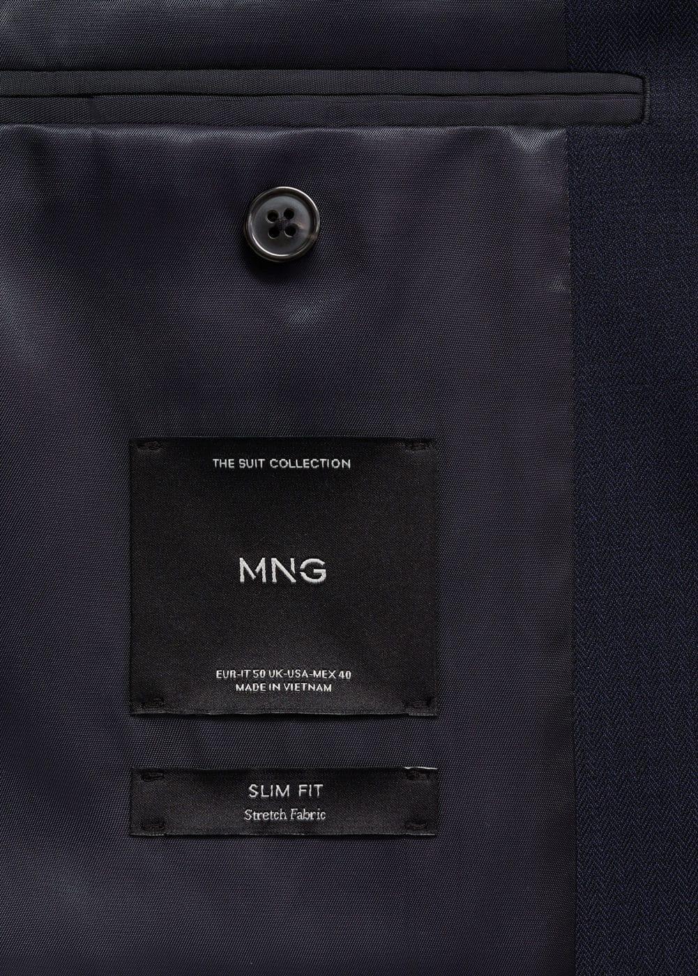 Stretch-fabric slim-fit suit blazer - Men | MANGO USA Product Image