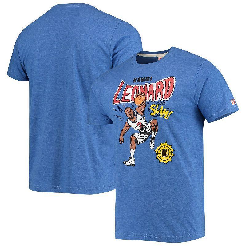 Men's Homage Kawhi Leonard Royal LA Clippers Comic Book Player Tri-Blend T-Shirt, Size: Medium, Blue Product Image