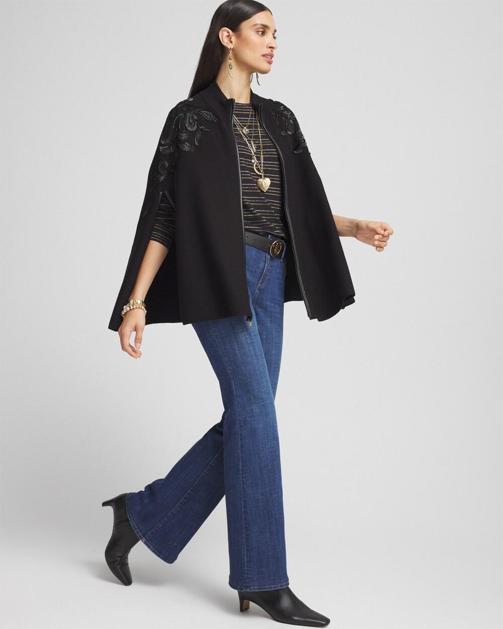 Embellished Zip Front Cape Product Image