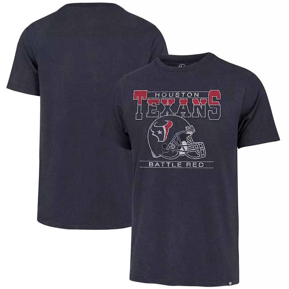 Men's '47 Navy Houston Texans Gridiron Classics Time Lock Franklin T-Shirt, Size: Small, Blue Product Image