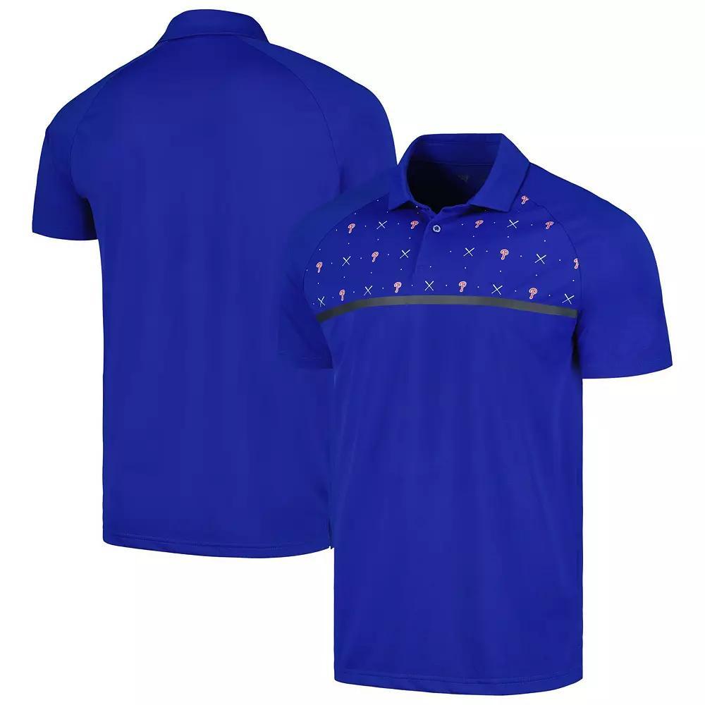Men's Levelwear Royal Philadelphia Phillies Sector Batter Up Raglan Polo, Size: Large, Blue Product Image