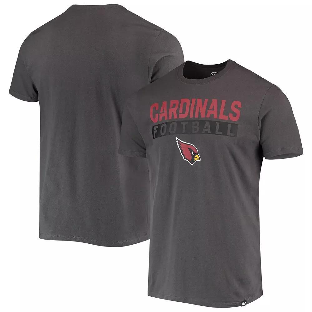 Men's '47 Charcoal Arizona Cardinals Dark Ops Super Rival T-Shirt, Size: XL Product Image