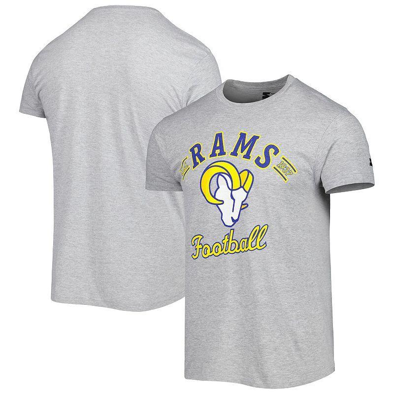 Men's Starter Heathered Gray Los Angeles Rams Prime Time T-Shirt, Size: Medium, Grey Product Image