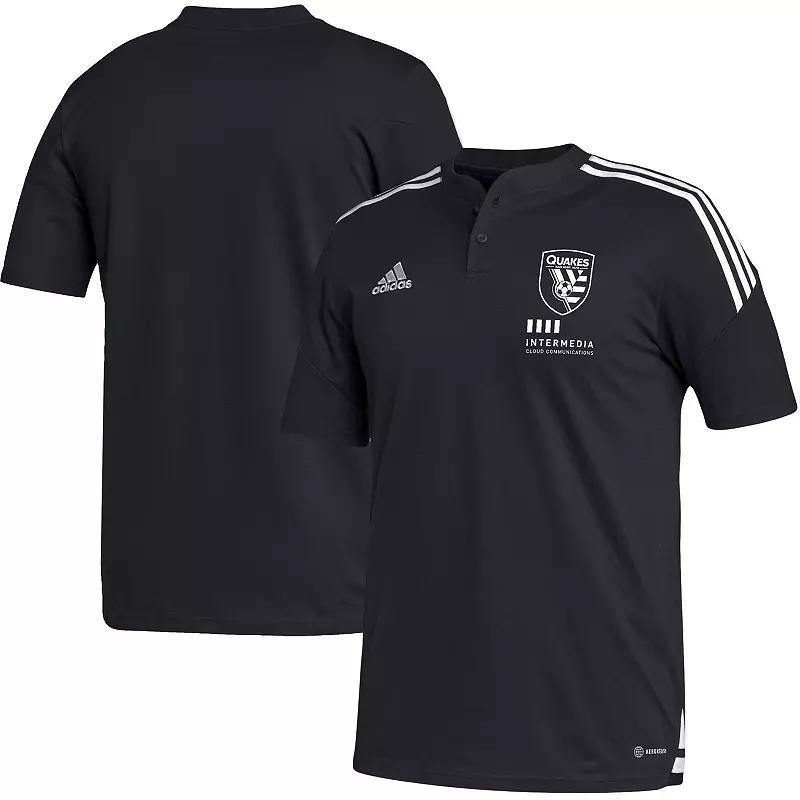 Mens adidas Black San Jose Earthquakes Henley AEROREADY Polo Product Image