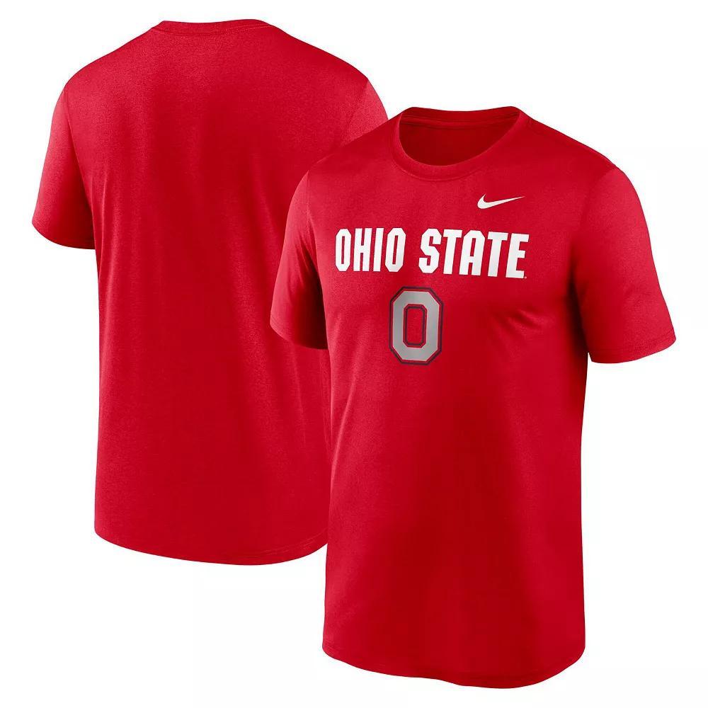 Men's Nike Scarlet Ohio State Buckeyes Primetime Legend Wordmark T-Shirt, Size: Large, Red Product Image